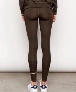 Sundry Metallic Stripe Skinny Yoga Pant Pine