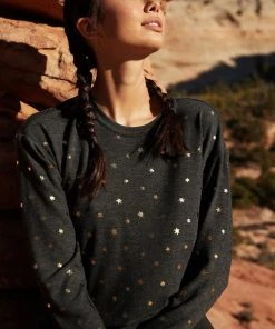 New Arrivals Spiritual Gangster Stars Crew Neck Savasana Pullover Sweater