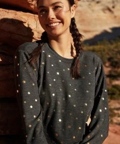 New Arrivals Spiritual Gangster Stars Crew Neck Savasana Pullover Sweater