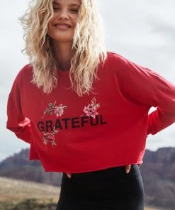 Spiritual Gangster Grateful Oversized Crop Sweater