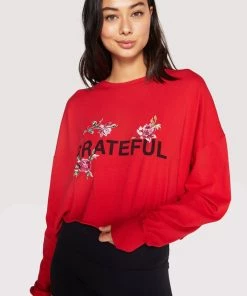 Spiritual Gangster Grateful Oversized Crop Sweater