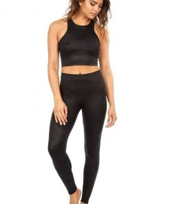 Strut This Teagan Ankle Legging Black Embossed Camo New Arrivals