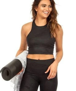 Strut This Teagan Ankle Legging Black Embossed Camo New Arrivals