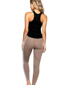 New Arrivals Strut This Sage Ankle Taupe Black Stripe Leggings