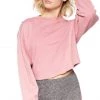 Strut This Sonoma Crop Sweatshirt Pink Chalk Sweaters & Knits