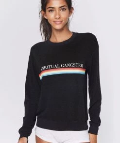 Activewear Spiritual Gangster Sg Rainbow Crew Neck Savasana Sweater