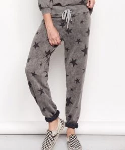 SUNDRY Acid Wash Gray Stars Classic Sweatpants