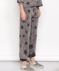 SUNDRY Acid Wash Gray Stars Classic Sweatpants