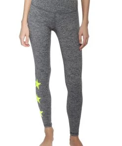 Strut This Star Ankle Leggings Moss/Neon Yellow