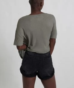 One Teaspoon Black Anchor High Waist Bandits Jean Shorts Denim