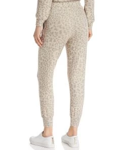 Sundry Leopard Print Jogger Pants Sand