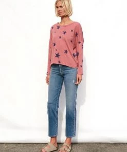 Tops Sundry Stars Easy Long Sleeve Top Faded Rose