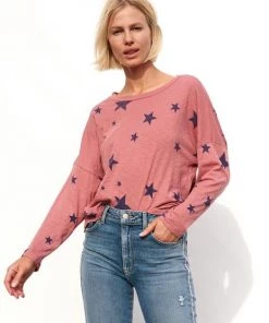 Tops Sundry Stars Easy Long Sleeve Top Faded Rose