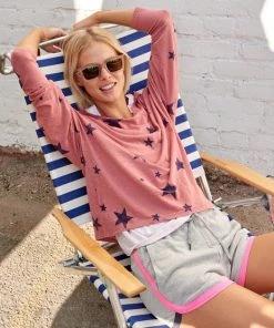 Tops Sundry Stars Easy Long Sleeve Top Faded Rose