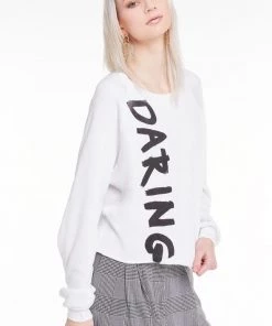 Wildfox Daring Monte Crop Sweater Vanilla
