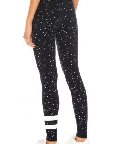 Sundry Stripe Stars Yoga Pant Legging Navy Blue Leggings