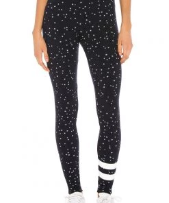 Sundry Stripe Stars Yoga Pant Legging Navy Blue Leggings
