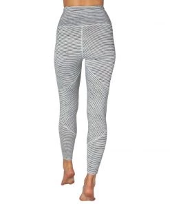 SUMMER SALE Beyond Yoga Out Of Line High Waisted Leggings White Heather Surf Stripe