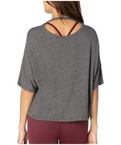Beyond Yoga Brushed Back Tee Heather Grey Activewear