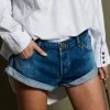 One Teaspoon Organic Surf Blue Bandits Denim Jean Shorts