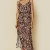 Dresses Blue Life Sunset Slit Maxi Dress Reverse Leopard