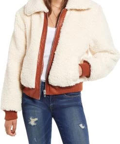 Blank NYC Faux Shearling Crop Jacket Jackets & Blazers