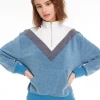 SUMMER SALE Wildfox Blocked Soto Warm-Up Sweater Jewel