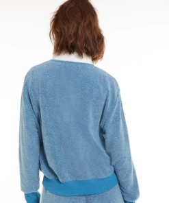 SUMMER SALE Wildfox Blocked Soto Warm-Up Sweater Jewel