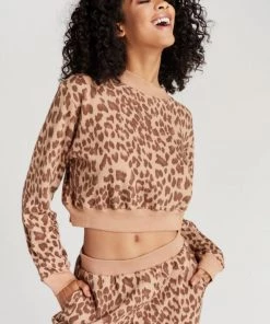 Strut This Georgie Crop Sweater Tan Freckle