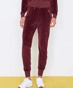 Sundry Velour Zip Pocket Pintuck Jogger Pant Cacao