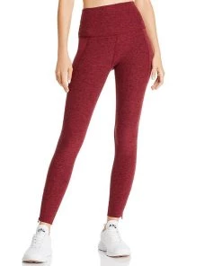 Beyond Yoga Spacedye Zip Hem Leggings Burgundy Activewear
