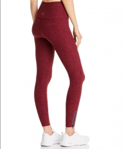 Beyond Yoga Spacedye Zip Hem Leggings Burgundy Activewear