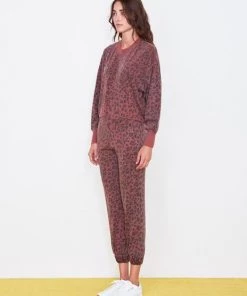 Sweaters & Knits Sundry Leopard Drapey Sweater Pigment Spice