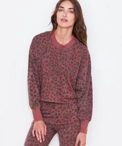 Sweaters & Knits Sundry Leopard Drapey Sweater Pigment Spice