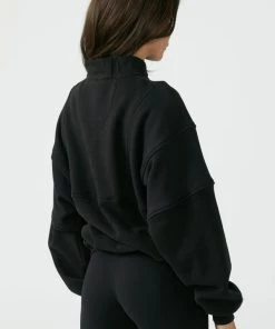 Joah Brown Retro Half Zip Pullover Sweater