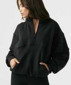Joah Brown Retro Half Zip Pullover Sweater