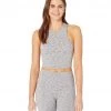 Activewear Beyond Yoga Studio Cropped Tank Grey Leopard