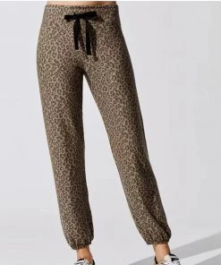 Sundry Leopard Print Sweatpants Mink