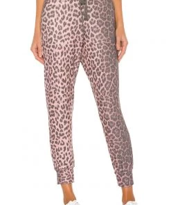 SUMMER SALE Sundry Animal Print Pocket Jogger Pant Pink