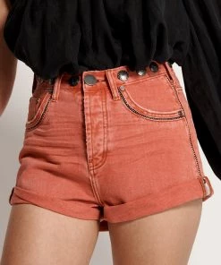 One Teaspoon Coral Studded Bandits High Waist Denim Jean Short 9 One Teaspoon Coral Studded Bandits High Waist Denim Jean Short
