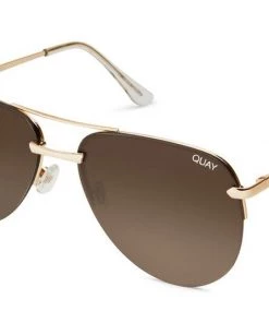 Quay The Playa Gold Brown Lens Sunglasses