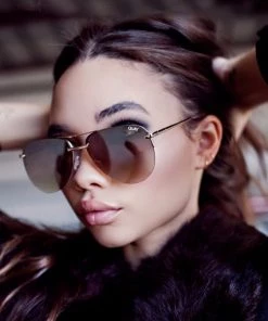 Quay The Playa Gold Brown Lens Sunglasses