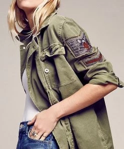 Free People Embellished Military Jacket