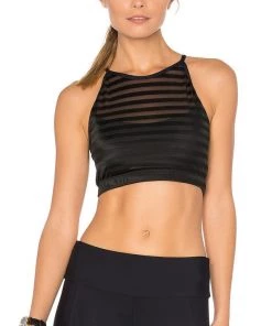Onzie Mesh Stripe Halter Bra