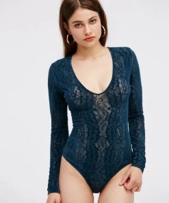 Free People On The Dance Floor Velvet Bodysuit