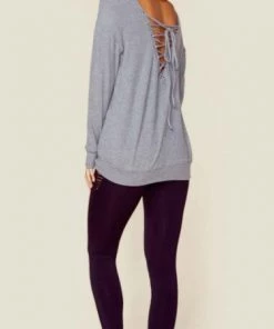 Sweaters & Knits Blue Life Tied Up Sweatshirt Gray