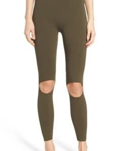 Free People Ryanne Slit Knee Performance Leggings Activewear