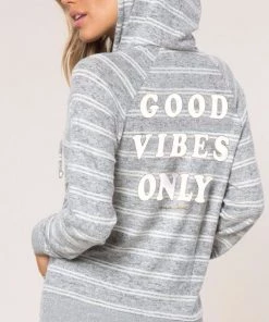 Spiritual Gangster Good Vibes Only Savasana Zip Hoodie Activewear