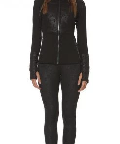 Lukka Lux Bilberry Mock Full Zip Black