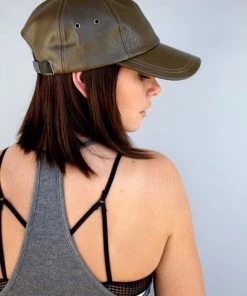 ACCESSORIES Sweat Active Vegan Leather Baseball Cap Army Green